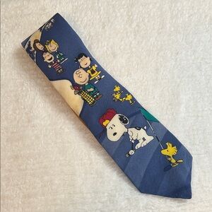 Peanuts Blue Tie with Cartoon Characters